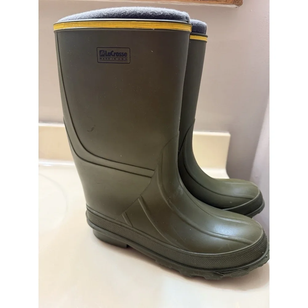 Lacrosse Green Rubber Rain Removable Insulated Gardening Boots Women's Size 6